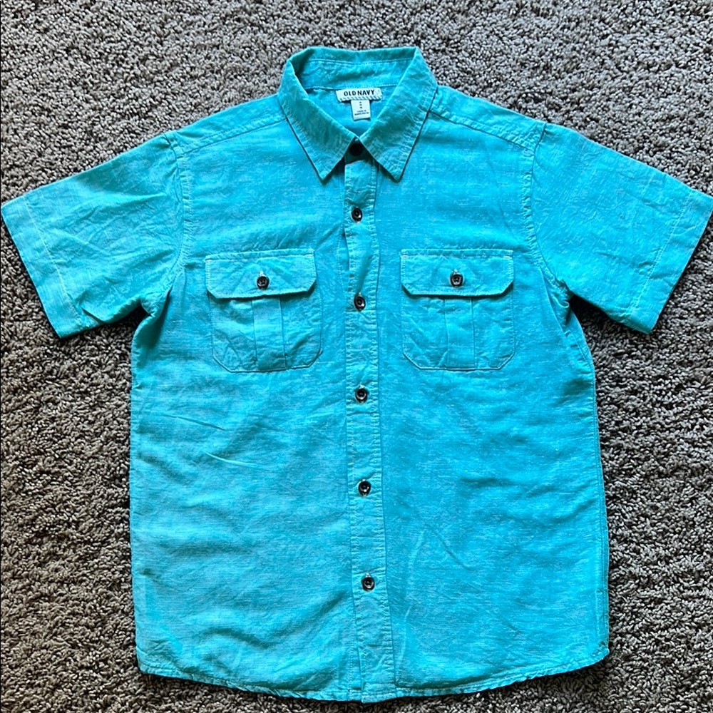 Boys Old Navy Short Sleeve  Button Down Shirt Size 8